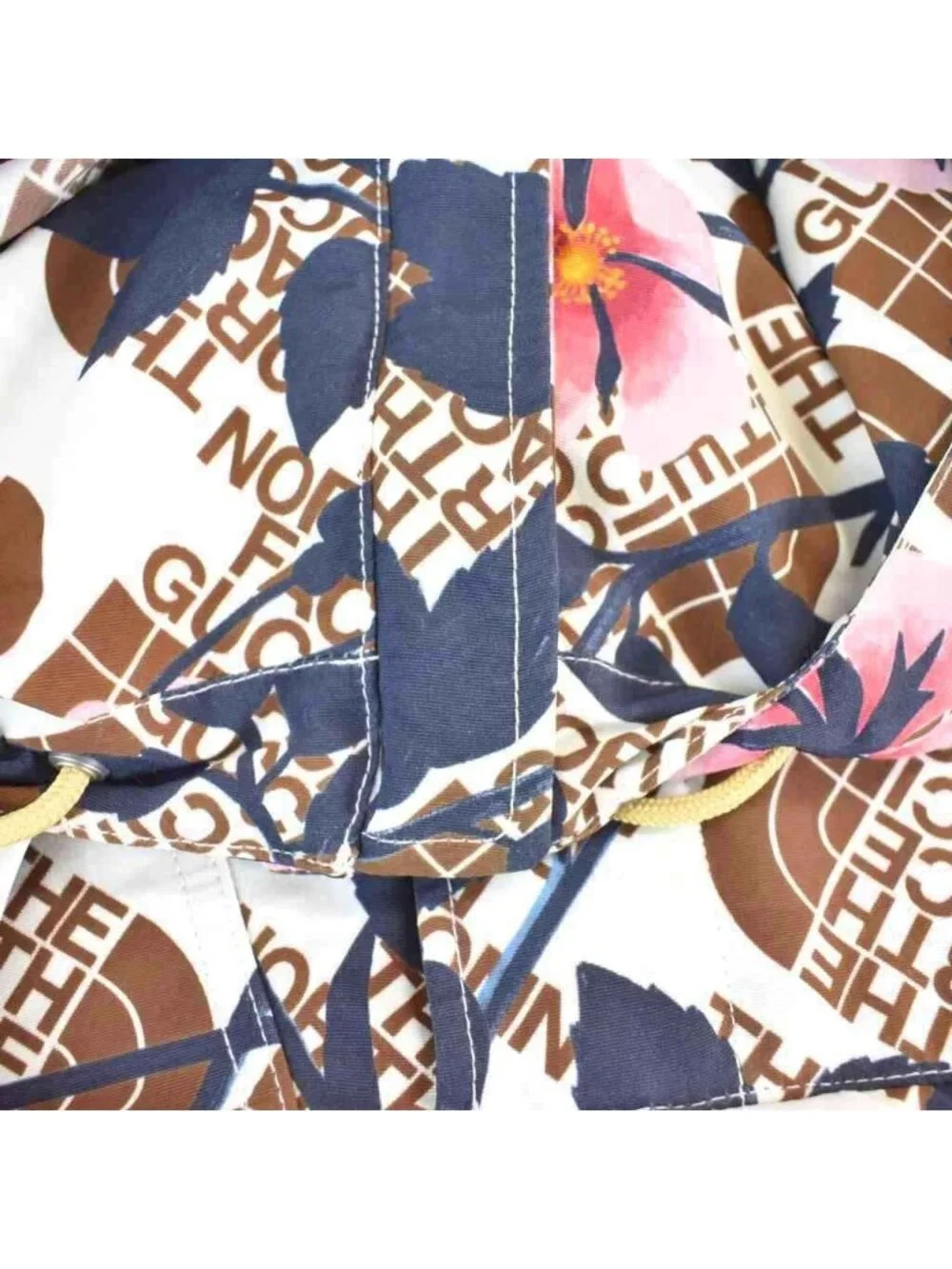 Gucci the North Face Pattern Hoodie Nylon Windbreaker Floral XS Multicolor